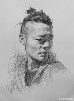 每日一畫|男青年頭像側(cè)臉步驟詳解「北京飆地畫室」